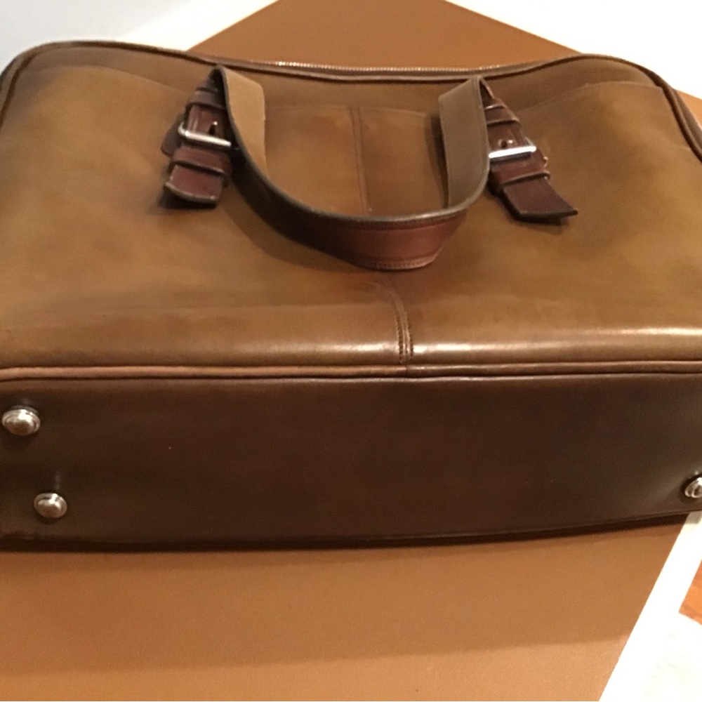 Cole Haan Brown Leather Briefcase - Picture 3 of 14